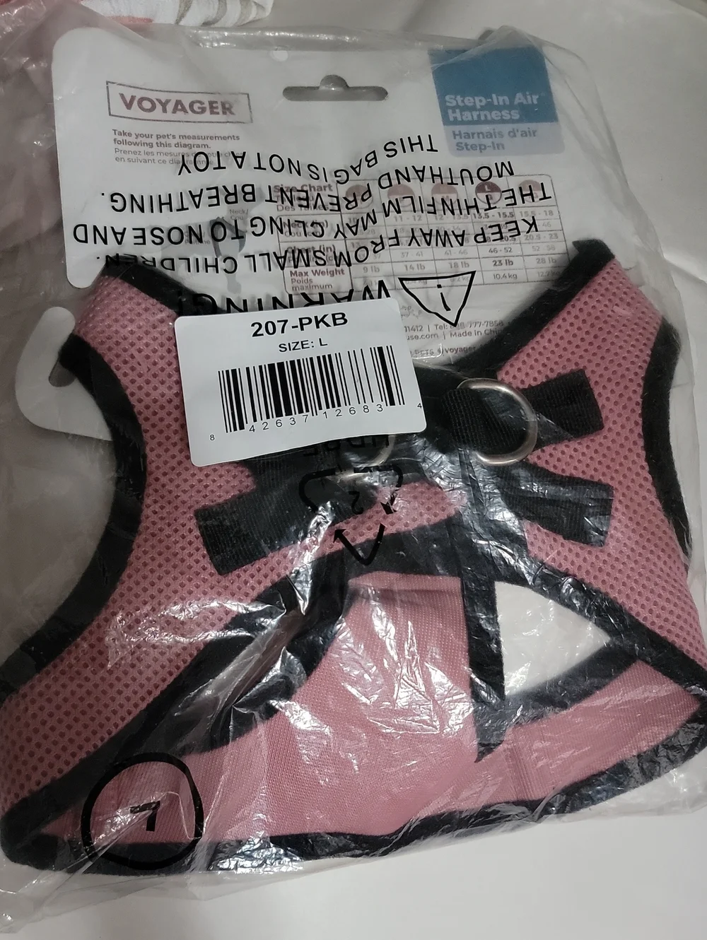 🍎 Nwt Voyager Pink Soft Air Mesh Step-In Pet Harness Cat Dog Size Large